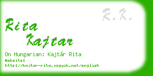 rita kajtar business card