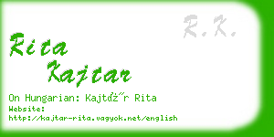 rita kajtar business card